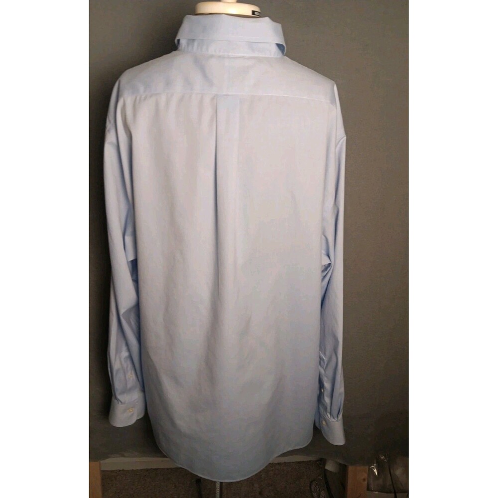 Polo Ralph Lauren Shirt Mens (18 36/37) All Blue Pony Non-Iron Button Down EUC - Picture 6 of 12